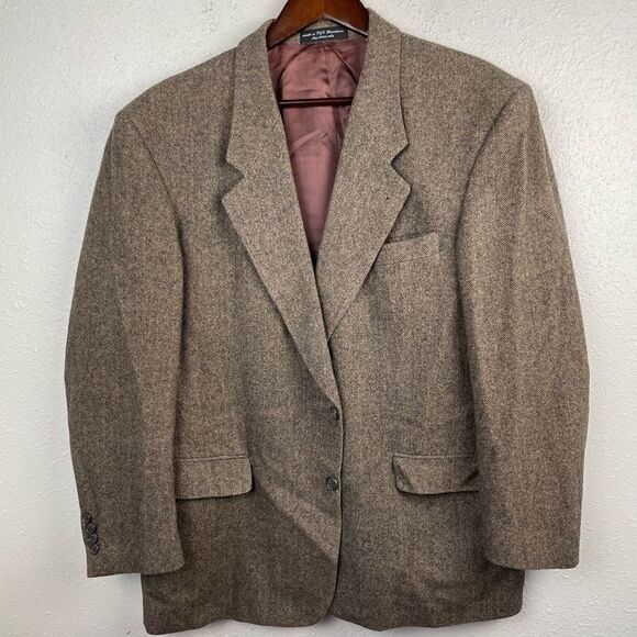Ron Chereskin Camel Hair Blend Tweed Blazer Size 46R EUC - Picture 1 of 7